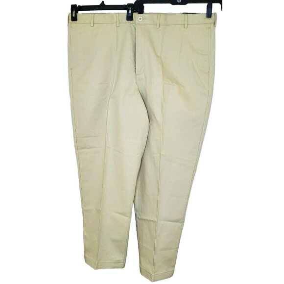 Lands End Traditional Fit 46 Regular %100 Cotton Beige Pants W/ Extra Buttons - Picture 1 of 12